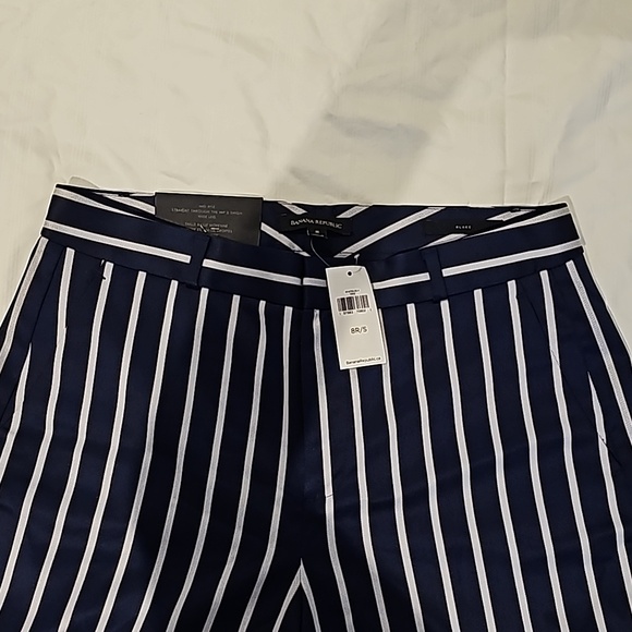 NWT banana Republic Navy striped wide leg pants - Picture 3 of 9